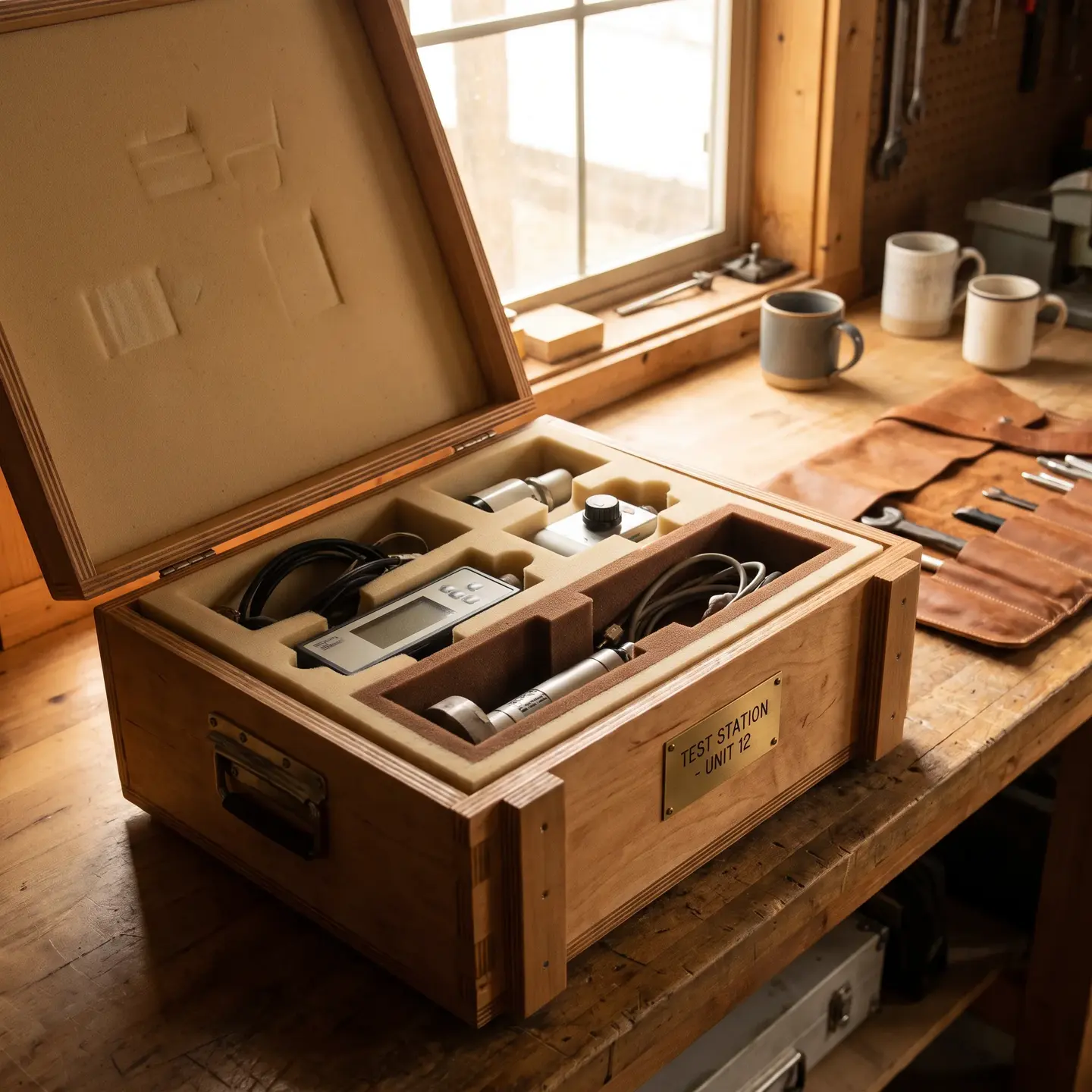 Custom crating test station protection