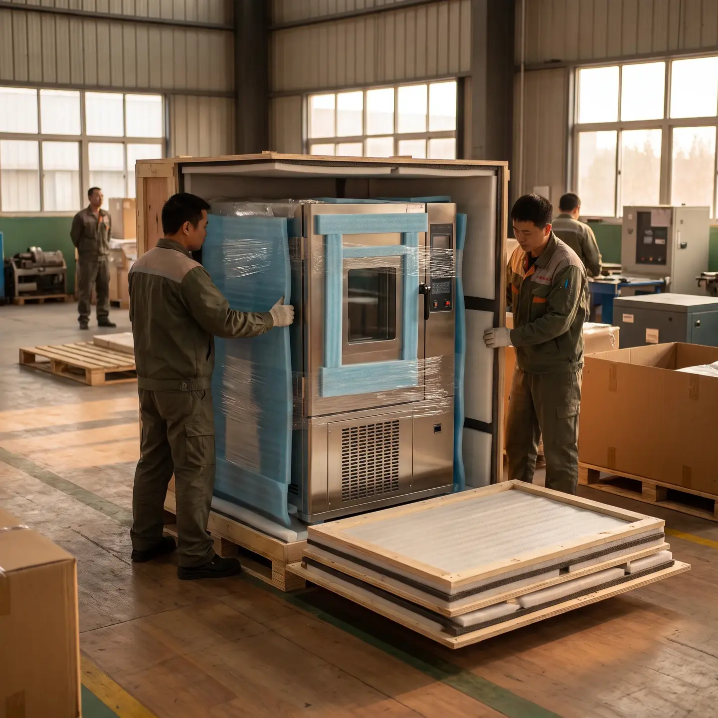 Environmental chamber crating process