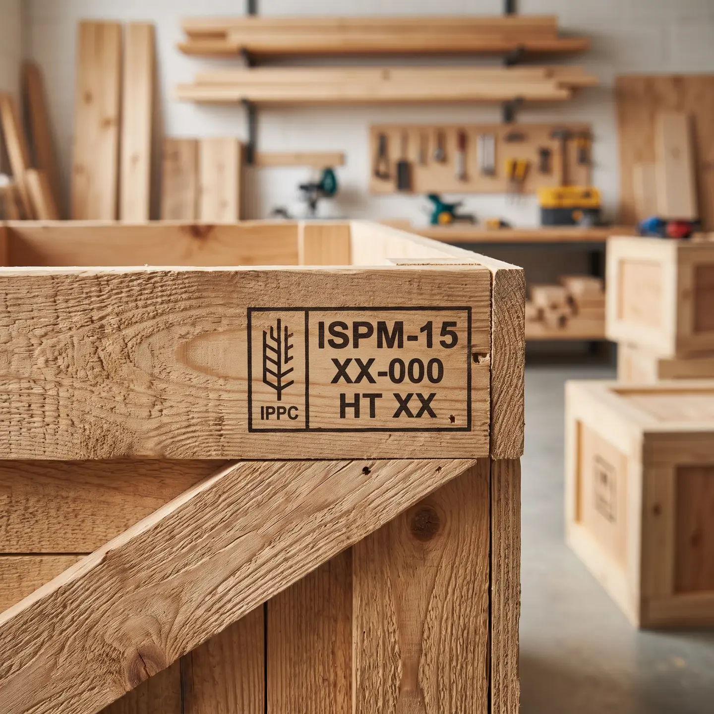 ISPM-15 stamp on crate