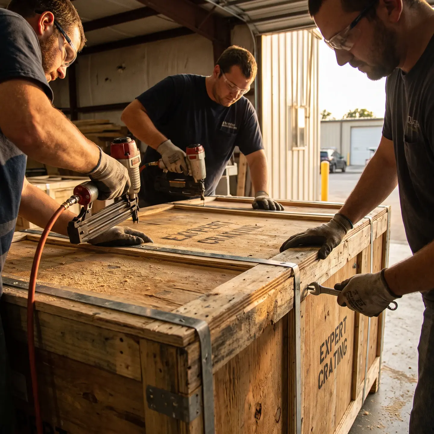 Crate assembly closeup